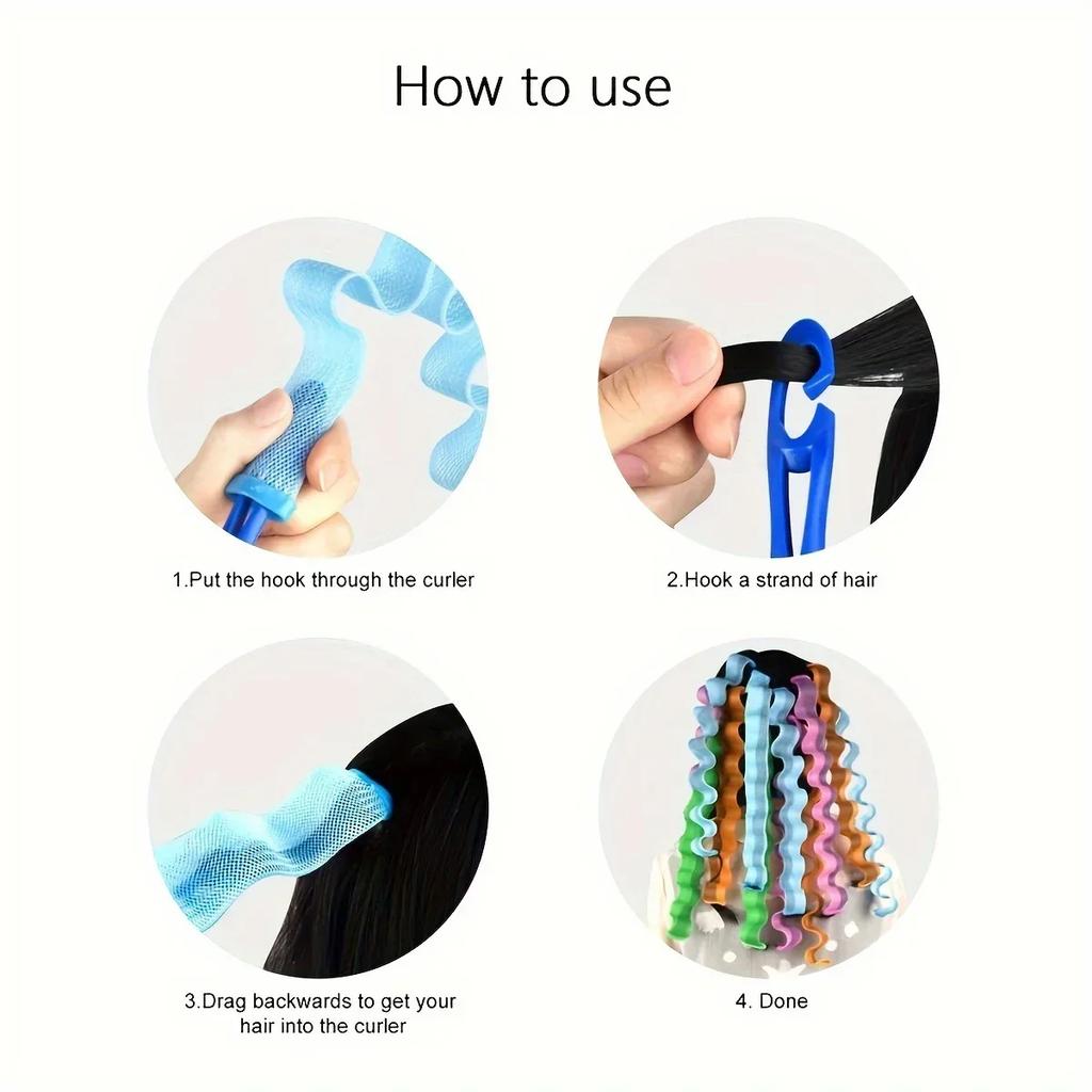 1 Set-Set Magischer Lockenwickler Hitzefreie Haarroller Wellenformer Frisur Rollerstäbe Lockenwickler Styling-Tools für Frauen