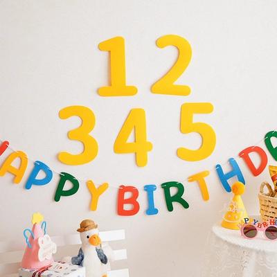 Happy Baby First Birthday Party Digital Felt Background Wall Decoration Children Boys And Girls Arrangement
