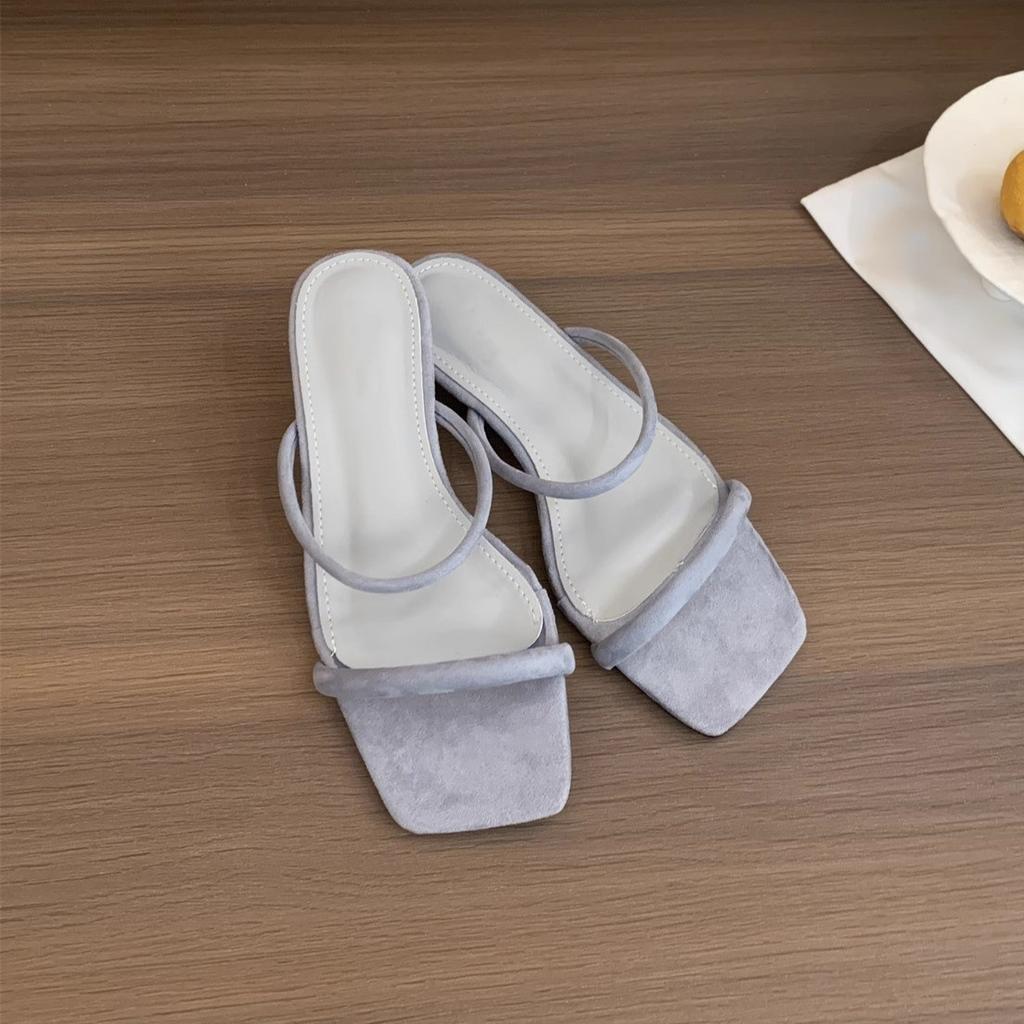 New retro slippers lazy and comfortable outer wear one-word drag versatile open-toed sandals