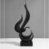 Home Décor Fire Shape Table Decorating Matte Finish Ceramic Figures - (Black)