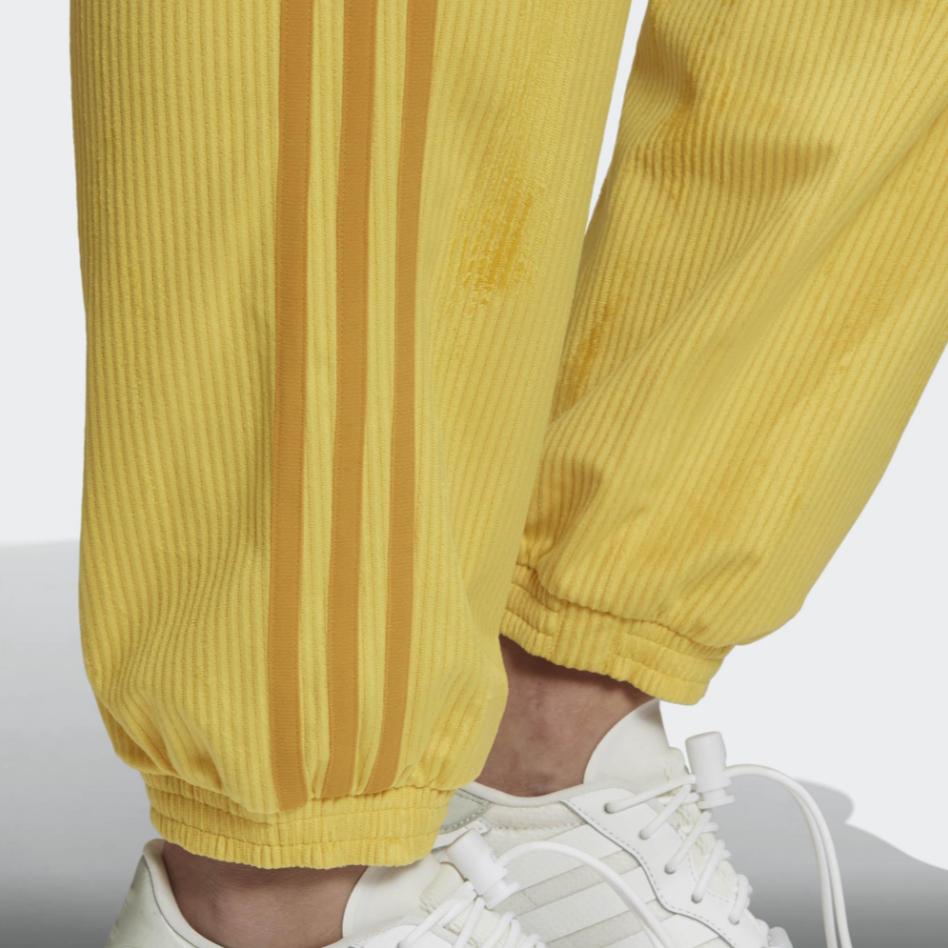 adidas Originals Trefoil Logo Embroidered Striped Cuff Sports Pants Women Bottoms Yellow GU0805