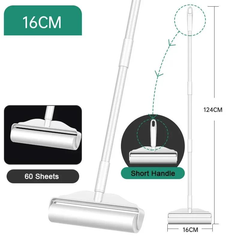 24cm 16cm Wide Lint Rollers Sticky with Long Handle Large Surface Pet Hair Remover Dust Brush for Carpets Floors Curtains