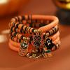 SHIXIN 6Pcs Halloween Spider Bat Ghost Pendant Bracelet Set for Women Men Gothic Soft Ceramic Bead Bangles Halloween Accessories