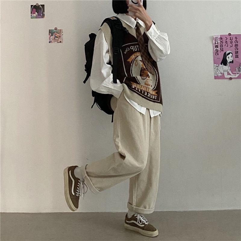 Sweater Vest Women Kawaii Cat Waistcoat Streetwear Knitting Chic Fashion College All-match Harajuku Y2k Vests