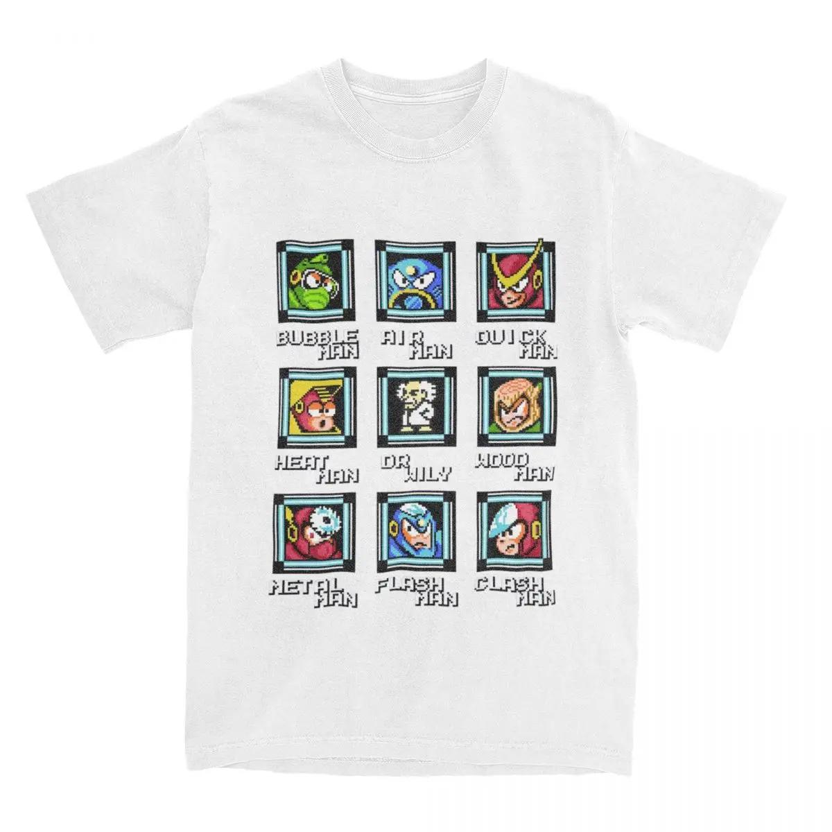 

Мужская женская футболка NES Retro Video Game Mega Man Bosses, аксессуары, футболка Megaman Gaming из хлопка, одежда, потрясающая футболка S бежевый