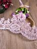 Pink & White Floral Embroidery Lace Trim with Sequins for DIY Bridal Accessories