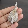 Natural Fossil Coral Gemstone 925 Sterling Silver Jewelry Designer Pendant 1.94" AJP-1576