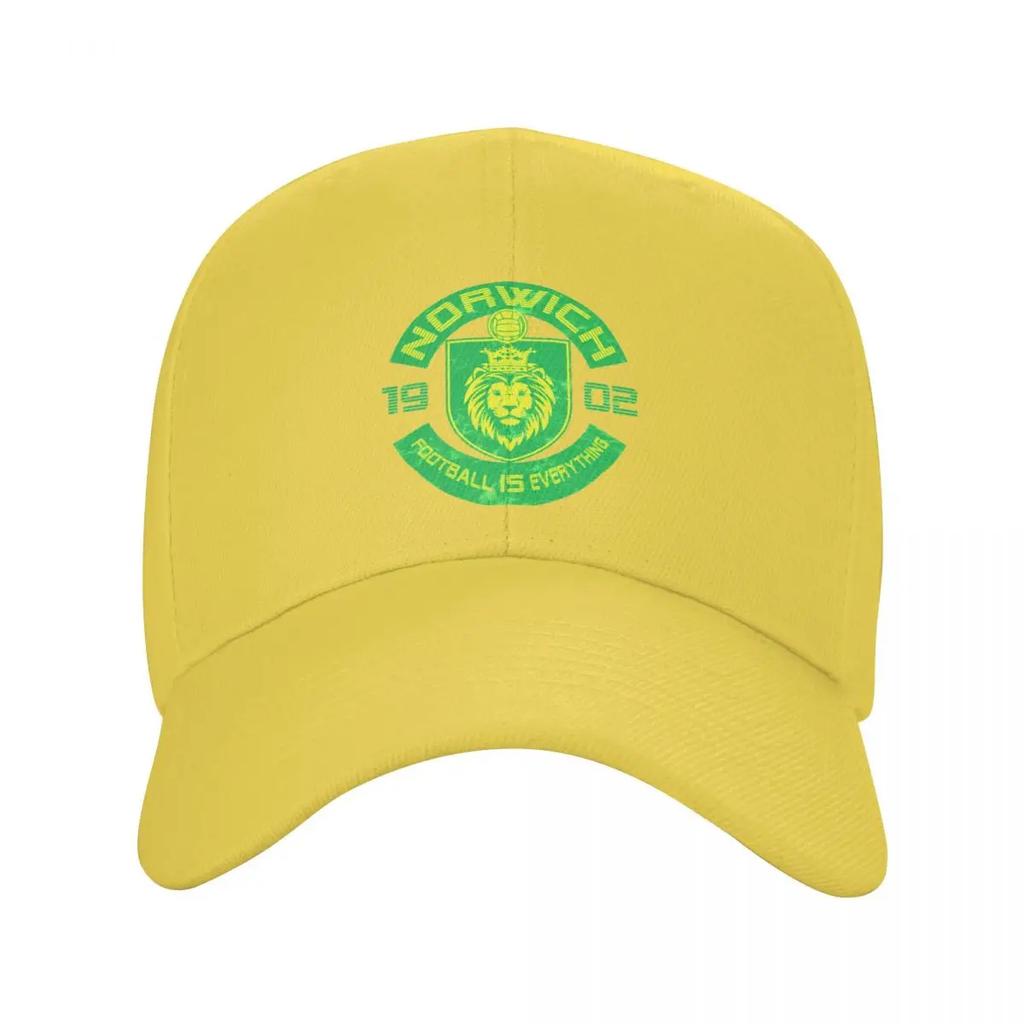 Il Calcio è Tutto Città di Norwich Squadra Cappellino da Baseball Retro Cappello a Cavallo cappellini di lusso Unisex Vintage Tennis Donna