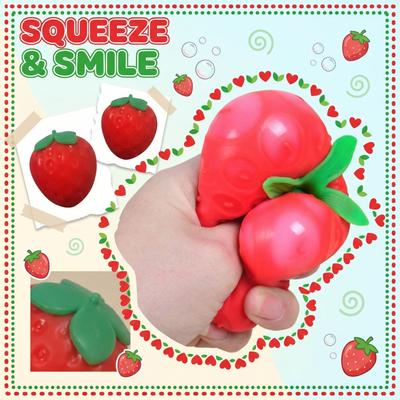 Strawberry Decompression Toy Tricky Pinch Music Decompression Vent Ball Simulation Fruit Toy