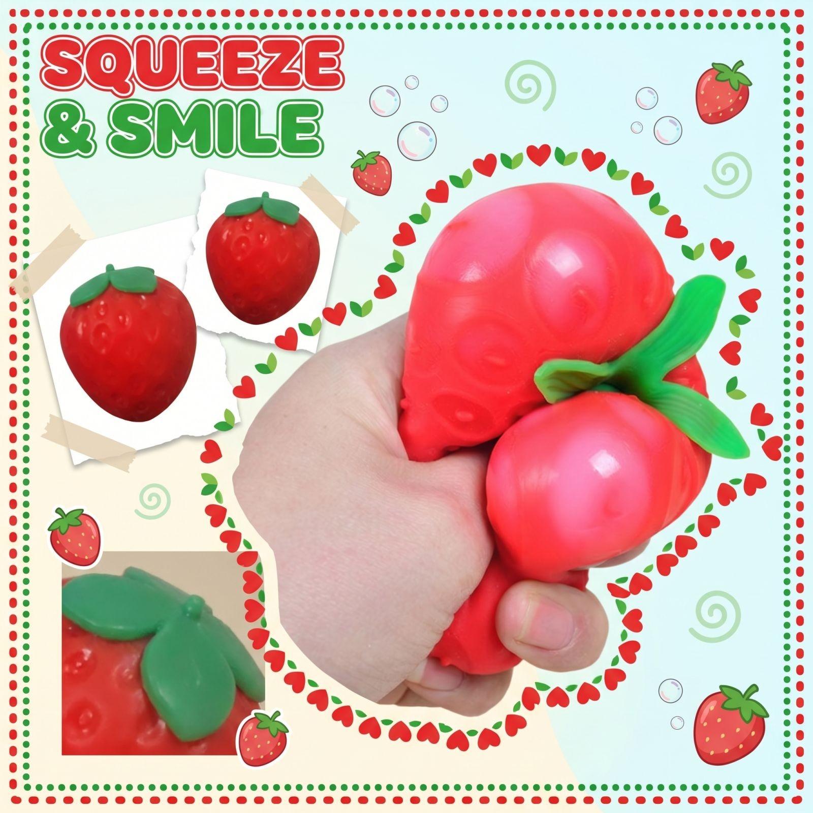 

Strawberry Decompression Toy Tricky Pinch Music Decompression Vent Ball Simulation Fruit Toy One Size