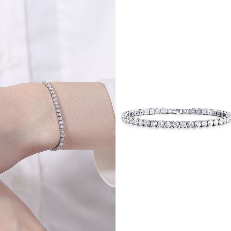 

[В наличии] Женский стиль! Обратный бассейн любви Чэн Тянь Юньнин Тот же квадратный браслет из циркония с сахаром Стильная мода над ювелирными изделиями со стразами Fine sugar zircon bracelet about 25cm