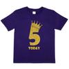 Kids Five Today Birthday T-shirt In Gold Glitter Happy 5th Birthday Gift