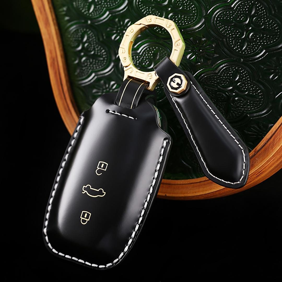 

Подходит для 2017 Передний a-udi A3A5A6A7A8 Ручной работы из коровьей кожи Высококлассный чехол для ключа автомобиля брелок чехол для ключа автомобиля чёрный