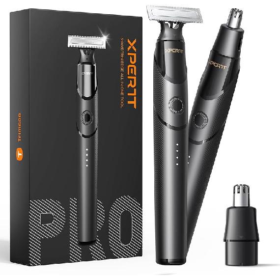 [2025 Upgraded Beard & Body Hair Trimmer for Men [All-in-One] USB-C Fast Charging, Groin & Ball Hair Painless Electric Shaver, Travel Razors,