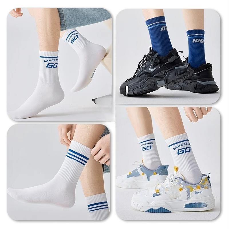 Men's Mid-calf Summer Thin, Pure Cotton, All-cotton Anti-odor, Teenagers, Students, Sports Trend Basketball