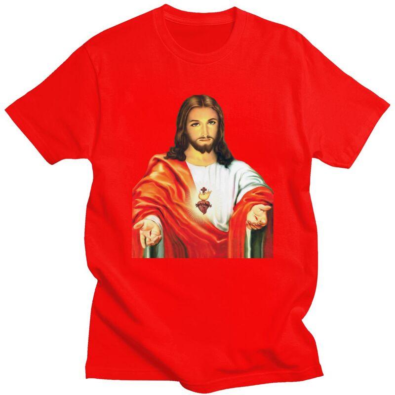 Custom Sacred Heart Of Jesus Tshirts Men Short Sleeve Leisure T Shirt Christian Catholic God Tshirt Slim Fit 100 Cotton Tee