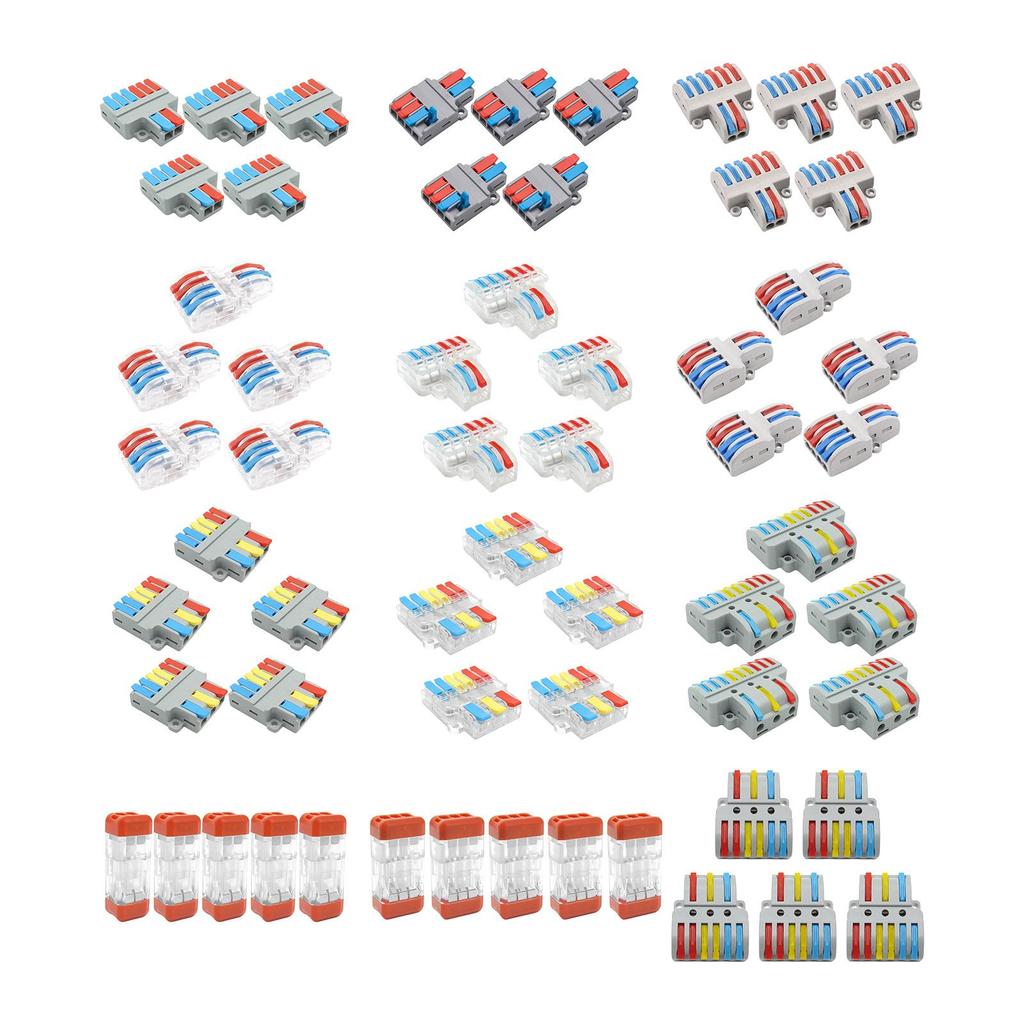 Compact Splicing Wire Connector Assortment 5x Lever Wiring Cable Connectors Terminal Loudspeakers