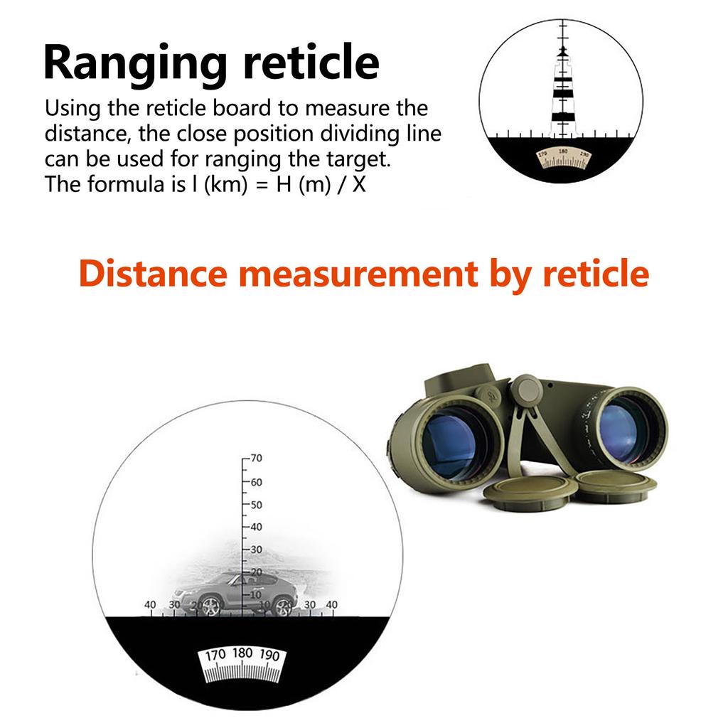 Kompass High-Power HD Vanntett Night Vision Ranging Teleskop for lite lys