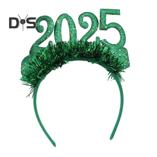 

2025 Повязка на голову Блестящий блеск Новогодние праздники Музыкальные фестивали Легкий обруч для волос Аксессуар для волос зелёный