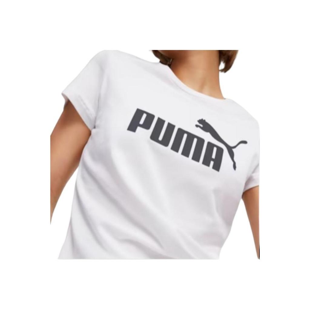 Puma Essentials Logo Tee Women Tops White 586295-02
