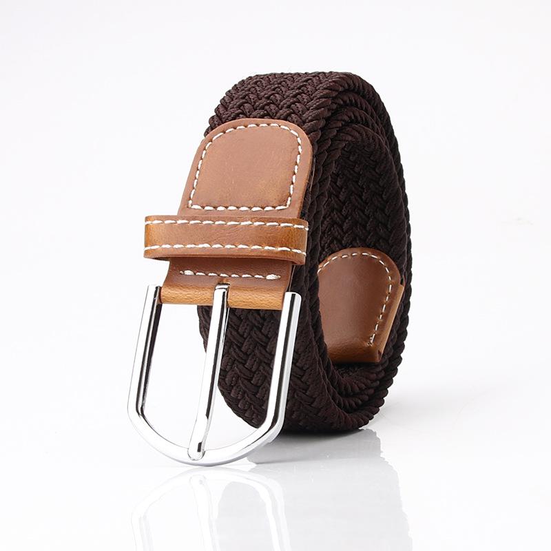Elastic woven women's canvas belt, casual pin buckle women's belt, men's elastic belt