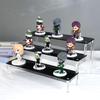 Black Acrylic Multi-Layer Display Stand for Model Figures, Bracelets, and Jewelry Storage.