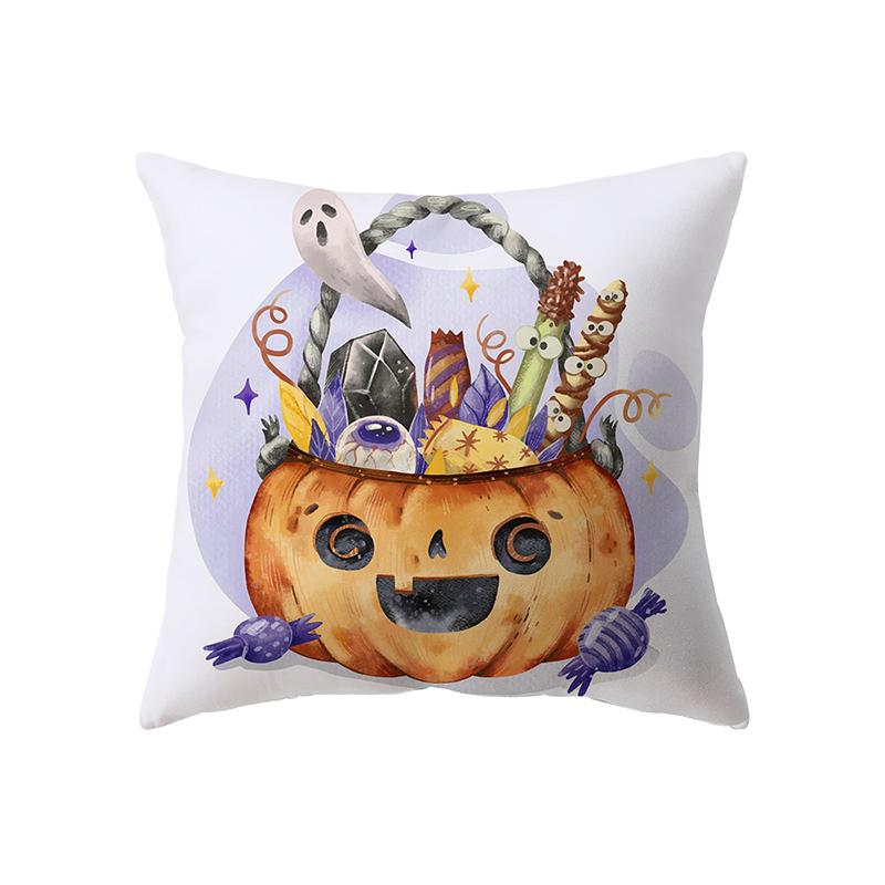 Pumpkin Print Halloween Theme Pillow Cover Sofa Cushion  Holiday Gift Party Decoration Home Decor