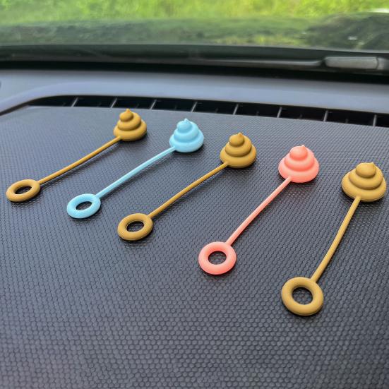 5Pcs Large Bore Silicone Straw Hat Cute Poop Pumpkin Design Dustproof Reusable 0.4 Inch Diameter Straw Hat