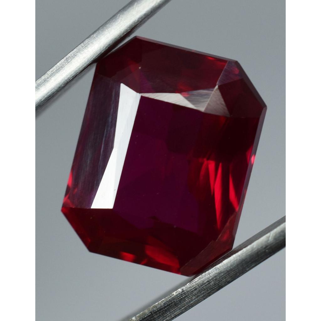 10.90 Ct CERTIFIED Natural Red Ruby Emerald Cut Rare Loose Gemstone Gift for Him YS-327