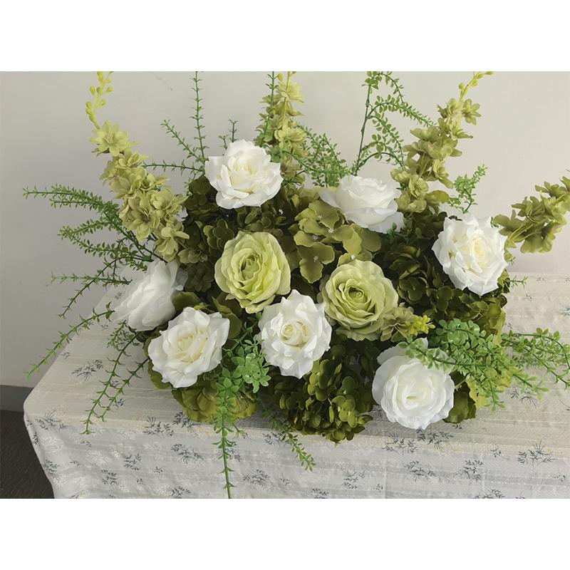 White Green Arrangement Wedding Backdrop Arch
