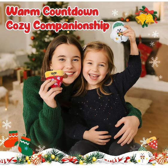 Emotional Plush Advent Calendar 2025 for Kids or Teens, with 25 PCS Mini Collectible Plushies, Stocking Stuffers, Unique Christmas Gift for for Kids,