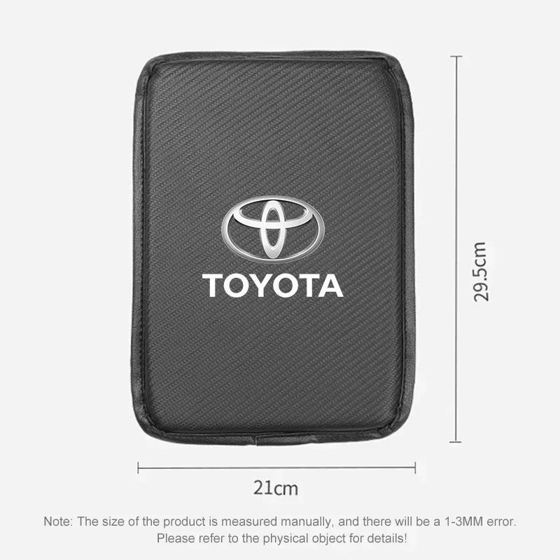 Koža z uhlíkových vlákien Podložka na konzolu do auta Kryt vankúša lakťovej opierky do auta pre Toyota TRD Reiz Corolla Chr Yaris Camry Logo RAV4 Levin