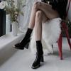Fashion 2024 Autumn Winter Patent Leather Shoes Women Chunky Heels Boots Sexy High Heel Short Boots Women Botas De Mujer