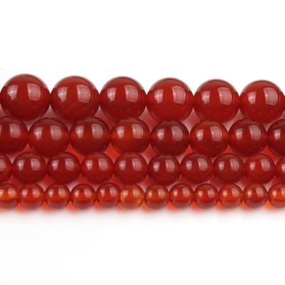 Guľaté korálky z červeného karneolu 15" Prameň 4 6 8 10 12MM Veľkosť výberu na výrobu šperkov