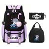 Peripheral Printed Backpack Leisure Student School Bag Pencil Bag Lunch Bag Set
