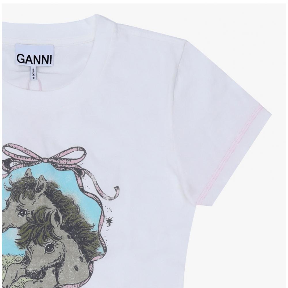 Ganni Women Pony Logo Baby FiT T shirT A1050220