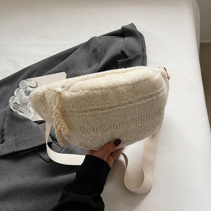 Simple Solid Color Shoulder Bag Women's 2025 Autumn New Small Fresh Chest Bag Schoolgirl Sports Crossbody Bag Women's Bag