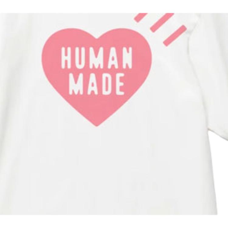 HUMAN MADE T-Shirts Unisex Pink Heart Crew Neck Moderate Straight Fit HM25TE0520