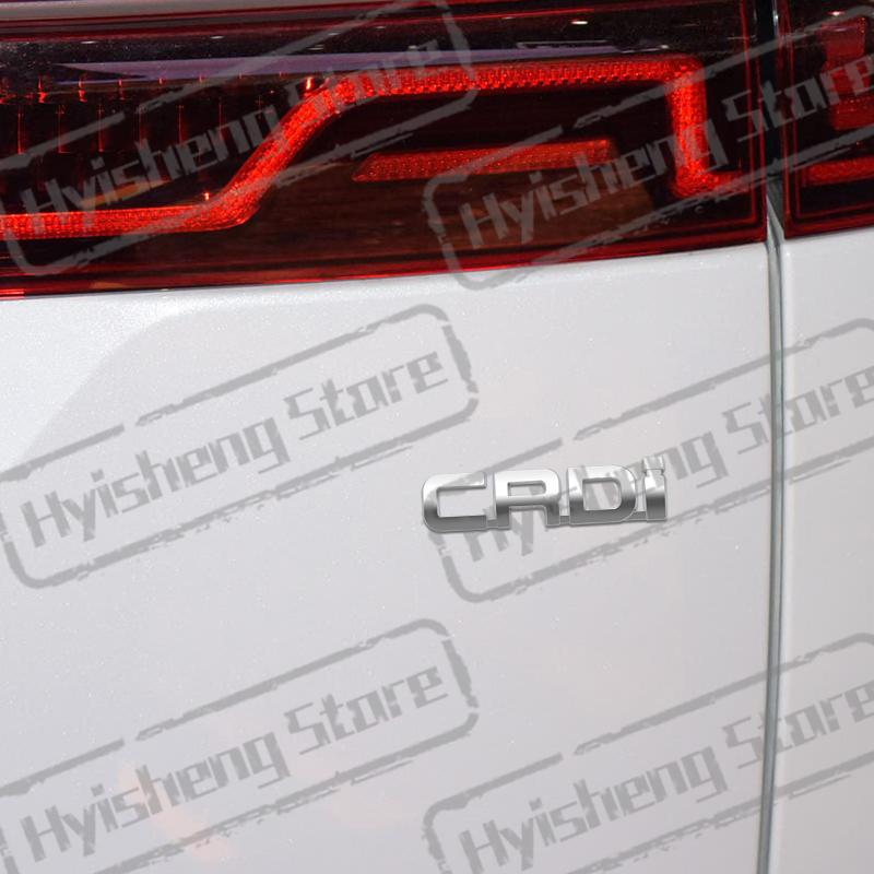 3D Metal Sticker CRDi Emblem Letters Badge Decoration Rear Trunk Stickers For Hyundai Tucson Kia Ceed Carnival Sorento Sportage