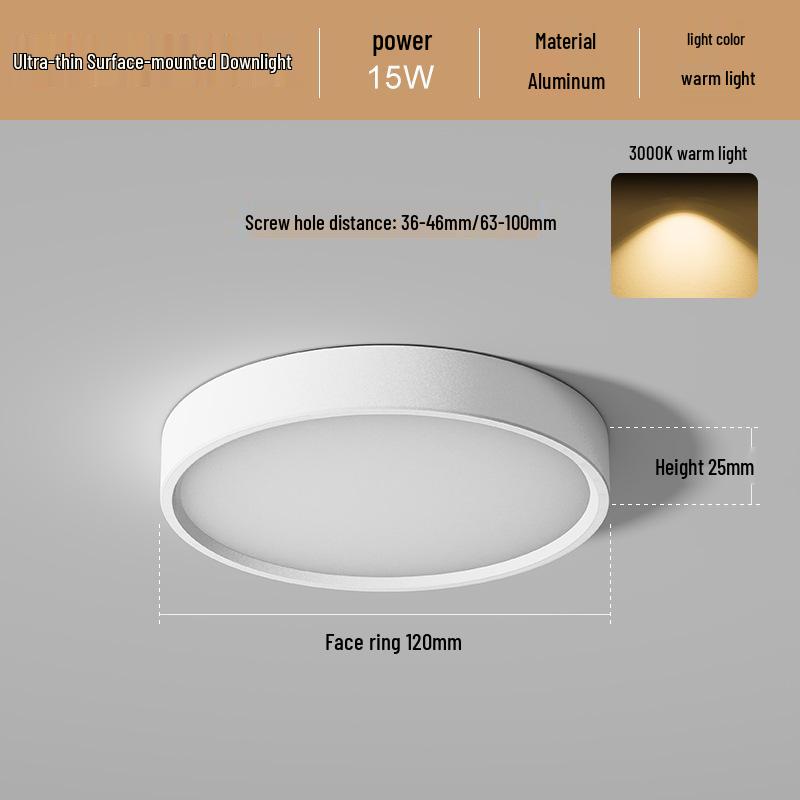 Ultradünne LED Aufbau Deckenleuchte Rund für Gänge, Flure, Eingangsbereiche - Stanzfreie Installation