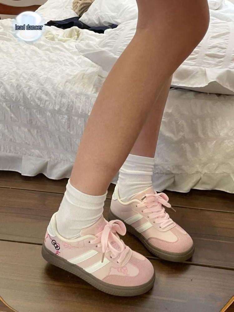 Spring 2025 Retro German Kitten Design Women's Casual Training Shoes – Campus Style Little White Sneakers