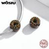 WOSTU Čokoládový donutový korálek 925 Sterling Silver Delicious Dessert Character Charm pro originální náramek