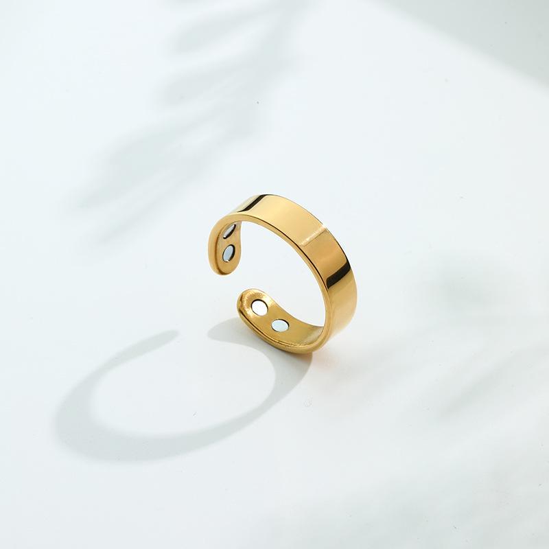 Stainless Steel Magnet Ring Magnetic Opening Stop Snoring Ring Dual Magnetic Healthy Fashion Jewelry Accessories