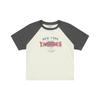 New MLB Preppy Style Collection New York Yankees SS25 Raglan Sleeve T Shirt Women's Cream 3FTSV0853-50CRS