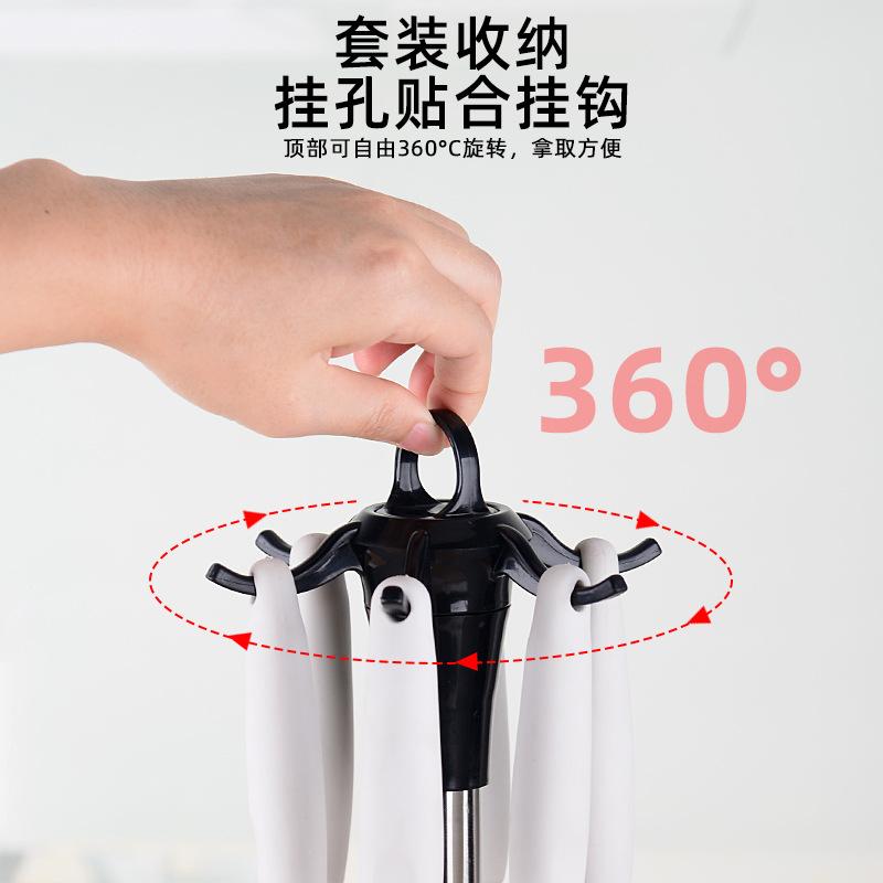 Dřevěná rukojeť silikonová kuchyňská sada severský styl domácí vaření silikonová obracečka nepřilnavá pánev vaření lžíce kuchyňské potřeby