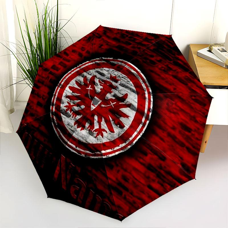 1 PC Automatic Folding Umbrella - Eintracht Frankfurt Custom Name Pattern, Portable & Foldable Design with 8 Ribs, Christmas Birthday Gifts