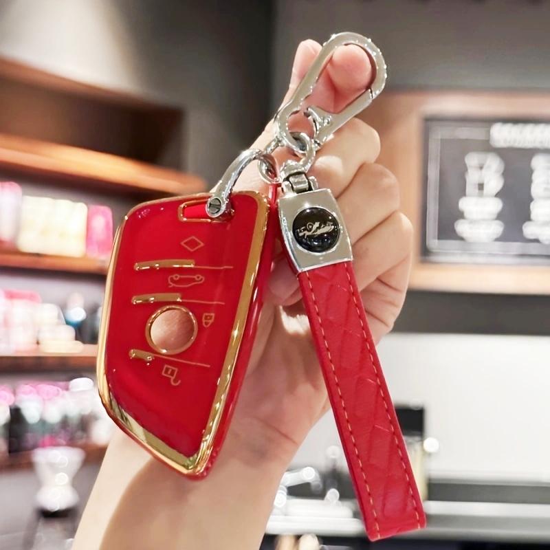 Premium Key Fob Case Cover with Keychain for BMW X1 X2 X3 X4 X5 F15 X6 F16 G20 G30 1 2 3 5 7 Series Car Accessories