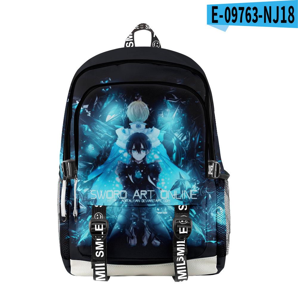 Classic Novelty Sword Art Online Student School Bags Unisex 3D Print Oxford Waterproof Notebook Multifunction Travel Backpacks
