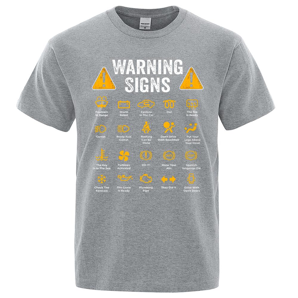 Funny Driving Warning Signs 101 Auto Mechanic Gift Driver T-Shirt Fashion Casual T Shirt Cotton Mens Tops Tees Casual Oversized