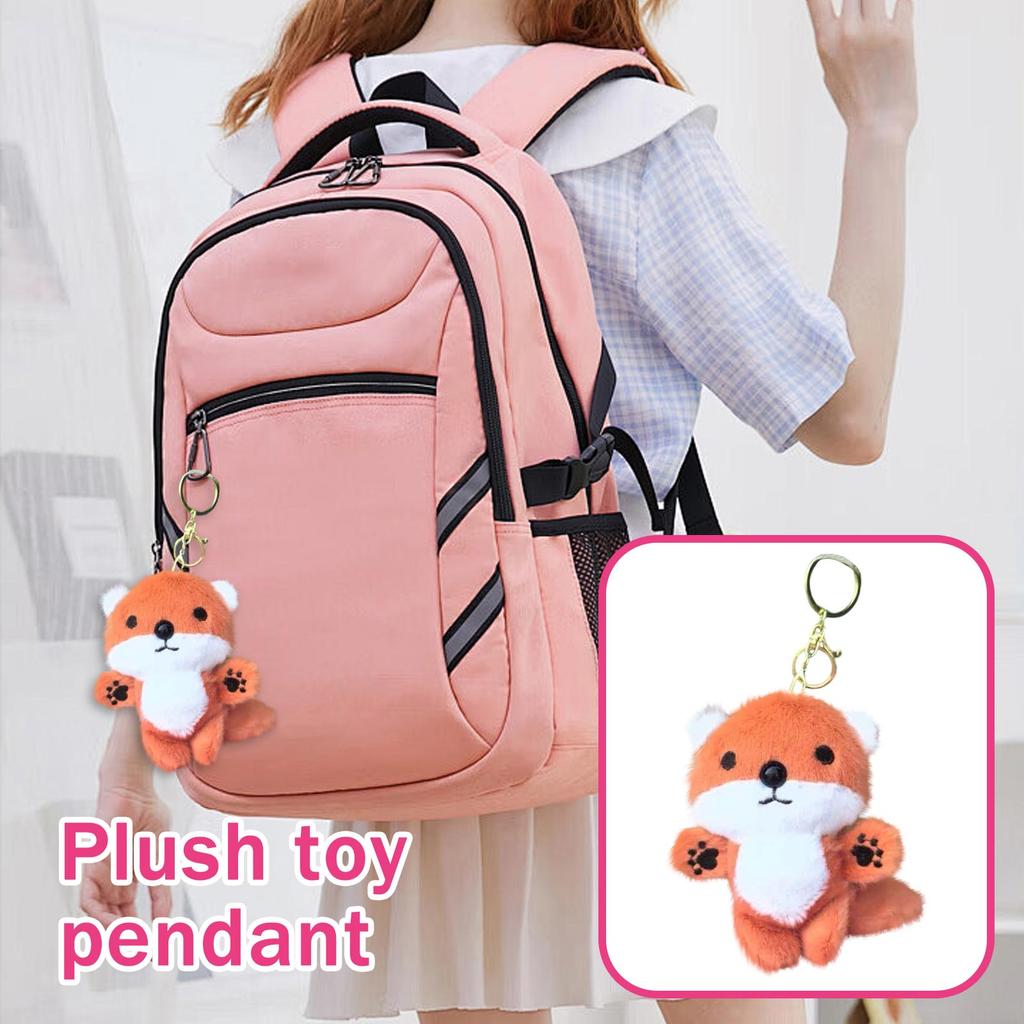 Plush Animal Keychain Soft Stuffed Toy Pendant Cute Small Doll Accessory for Bags and Keys with Durable Metal Ring and Clip Attachment